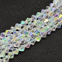 Imitate Austrian Crystal Electroplate Bicone Glass Bead Strands — Jewelry Beads