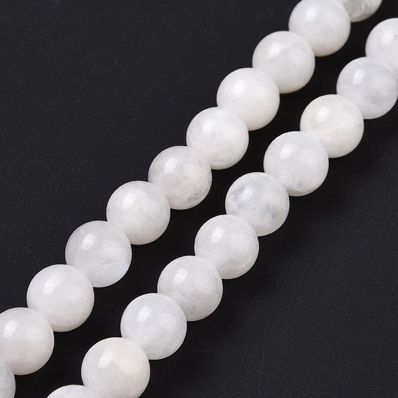 Natural Rainbow Moonstone Round Beads Strands, 6mm, 31pcs — Jewelry Beads
