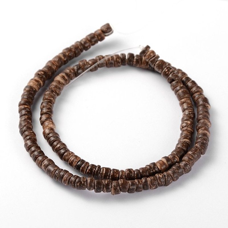 Natural Coconut Column Bead Strands, Coconut Brown, 5x2-5mm — Jewelry Beads