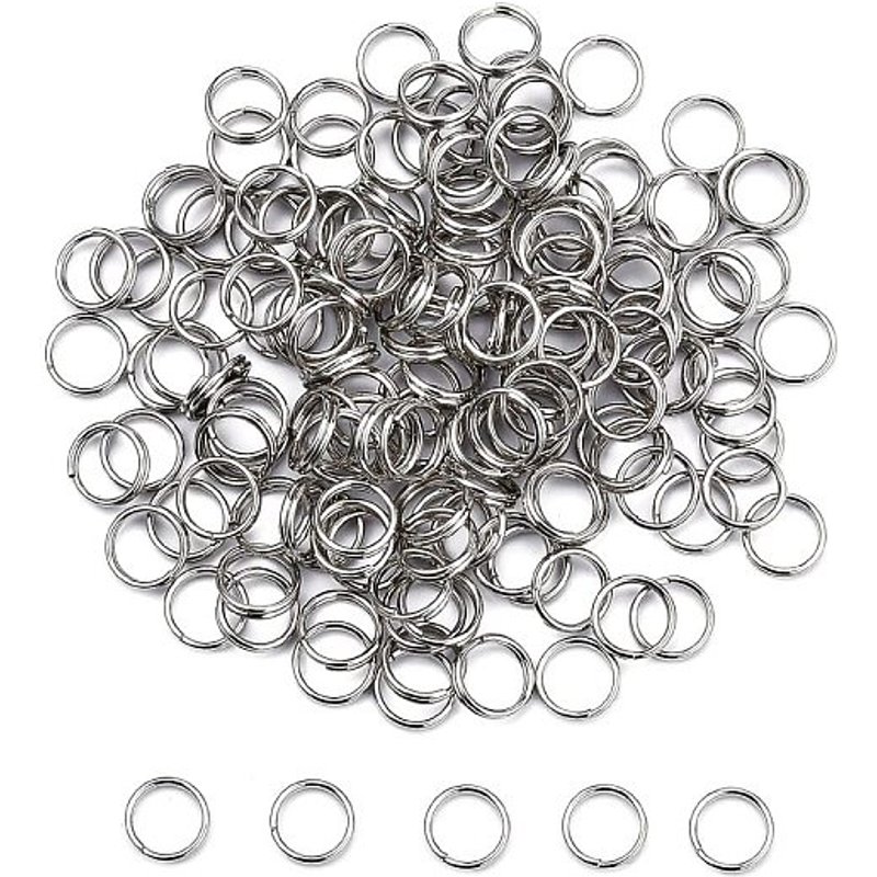 Anneaux fendus en acier inoxydable 304, boucles doubles, 8x1,5mm — Accessoires pour bijoux