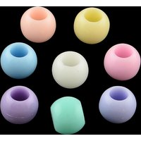 Opaque Acrylic European Beads, Large Hole Round Beads, Mixed Colors — Jewelry Beads