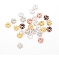 Perles Intercalaires en Alliage Marguerite, Fleur, Couleurs Mélangées, 5x1.5mm — Perles à bijoux