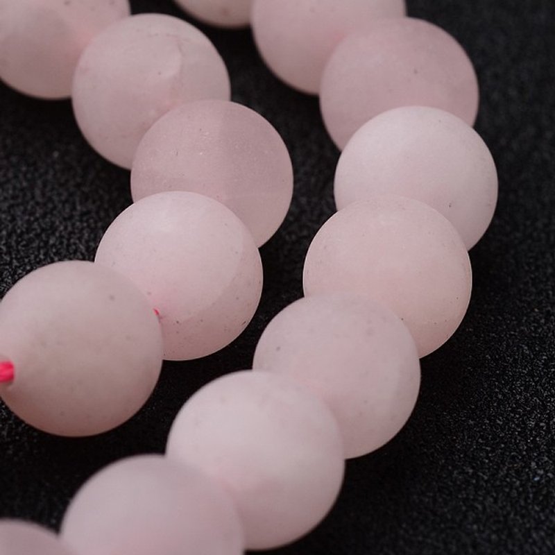 Frosted Round Natural Rose Quartz Bead Strands, 8mm, 15 inch — Jewelry Beads
