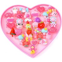 Mixed Shape Acrylic Kid's Cuff Rings, Open Rings, 36pcs/box — Costume Jewelry