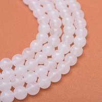Brins de perles de jade blanc naturel rond, 6 mm, 15 pouces — Perles à bijoux