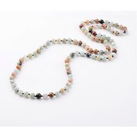 Collier en Amazonite Fleur Naturelle 35,4 pouces — Collier pendentif