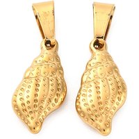 Pendentif en acier inoxydable 304 avec placage ionique, coquillage spiralé, doré — Breloques et pendentifs