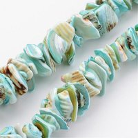 Brins de perles en coquillage naturel, nuggets teints bleu ciel, 15,7 pouces — Perles à bijoux