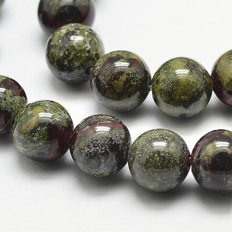 Fils de perles naturelles Dragon Blood, rond 8mm, 15 pouces, 45-47pcs — Perles à bijoux