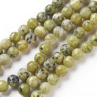 Fils de perles en jaspe turquoise jaune naturel, ronds, 8-8.5mm — Perles à bijoux