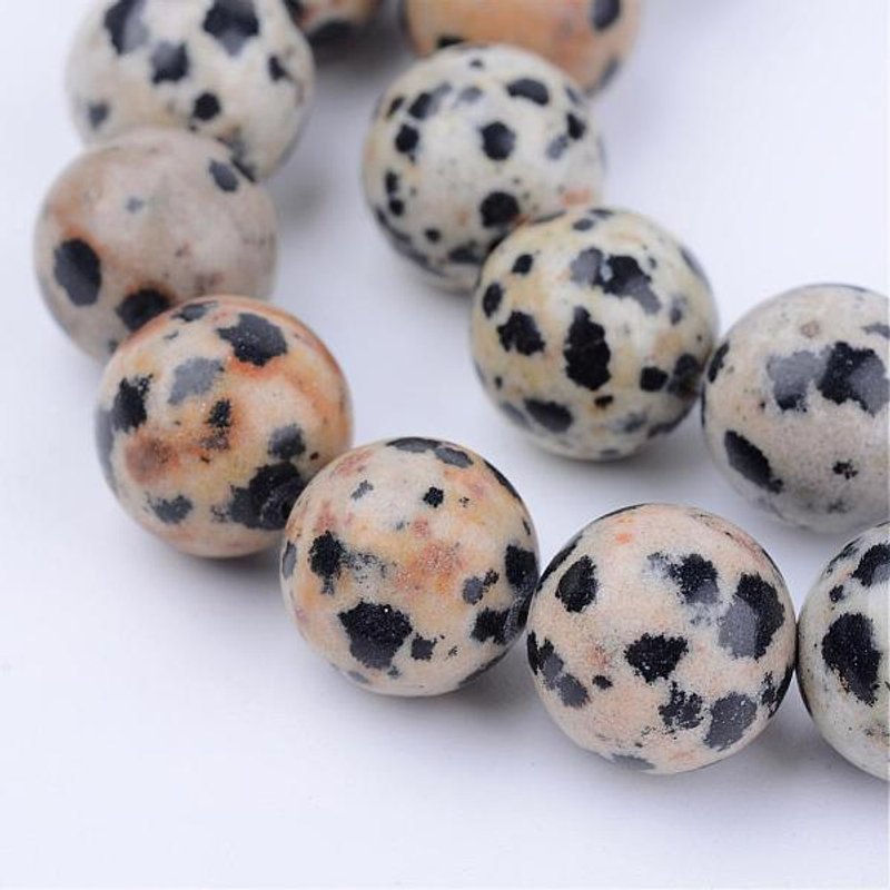 Natural Dalmatian Jasper Beads Strands, Round 4-4.5mm, 15 inch — Jewelry Beads