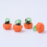Handmade Lampwork Pumpkin Pendants in Dark Orange