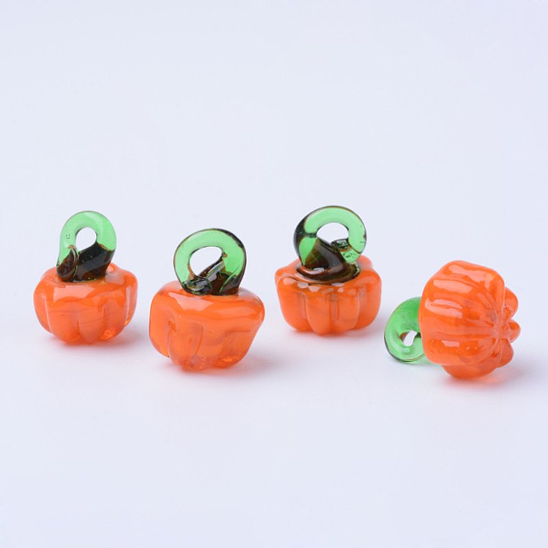 Pendentifs en Verre Soufflé Fait Main en Forme de Citrouille — Breloques et pendentifs