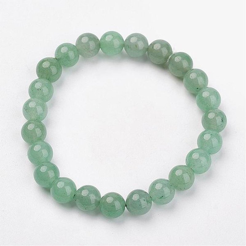 Bracelet Élastique en Aventurine Verte Naturelle, Diamètre Intérieur de 47mm — Bracelet Femme