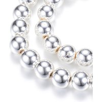 Brins de perles en hématite synthétique électroplaquée, argenté — Perles à bijoux