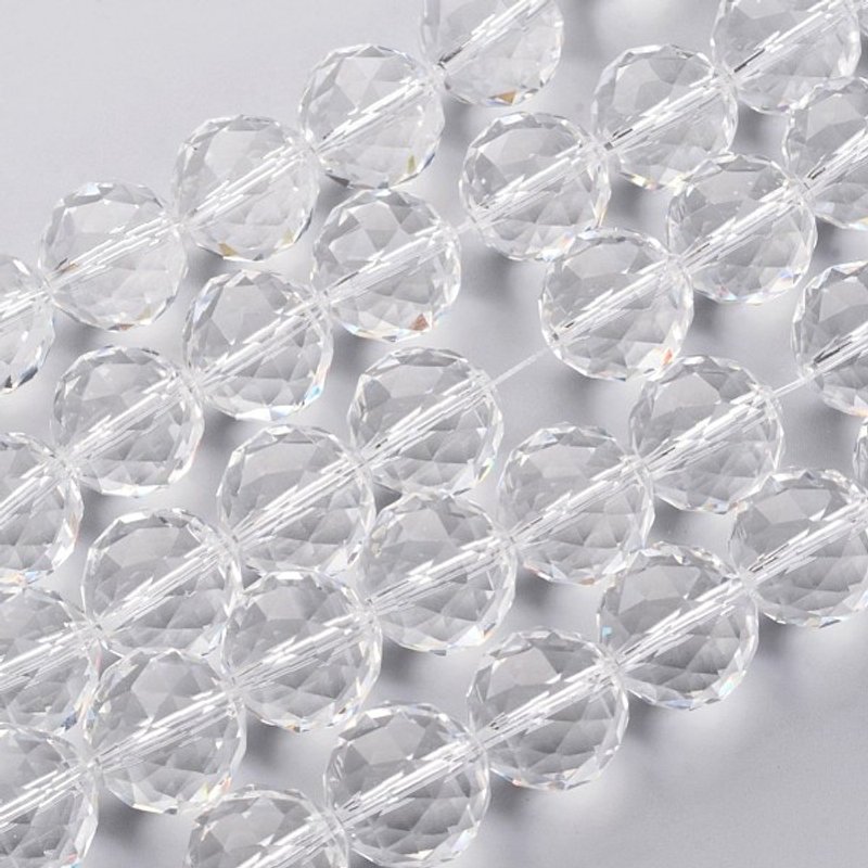 Faceted Clear Glass Bead Strands, Round, 19.5mm, 12pcs — Jewelry Beads