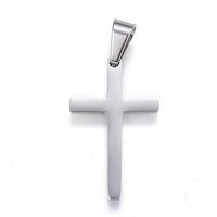304 Stainless Steel Cross Pendant, Tarnish Resistant, 32x20x3mm