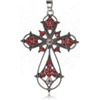 Pendentif gothique en croix latine avec strass — Breloques et pendentifs