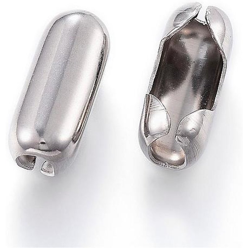 Connecteurs de chaîne à billes en acier inoxydable 304, 13x6mm, trou de 2,5mm — Accessoires pour bijoux