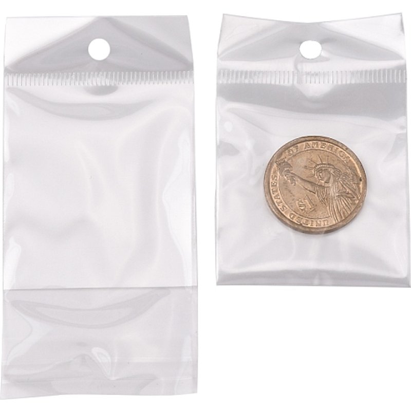 Sacs en Cellophane OPP Pearl Film avec Scellage Autocollant et Trou de Suspension — Rangement et présentation