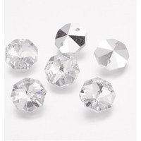 Connecteurs en verre, octogonaux facettés pour perles de lustre — Accessoires pour bijoux