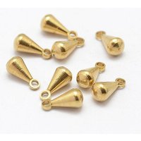 Brass Chain Extender Drop, Teardrop, Nickel Free, Raw, 6x3mm — Charms & Pendants