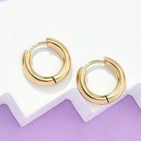 Boucles d'oreilles Huggie en acier inoxydable 304 avec ionisation — Boucles d'oreilles créoles