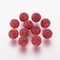 Perles en argile polymère avec strass, qualité A, rondes, Pave Disco Ball — Perles à bijoux