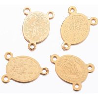Liens de composant de lustre en acier inoxydable 304 avec placage ionique — Accessoires pour bijoux