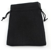 Sacs en toile de jute avec cordon de serrage, noir, 13.5-14 x 9.5-10 cm — Rangement et présentation