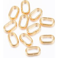 Connecteurs rapides ovales en acier inoxydable 201, plaqué or 18K — Accessoires pour bijoux