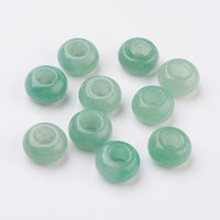 Perles Européennes en Aventurine Verte Naturelle, Rondelle à Grand Trou — Perles à bijoux