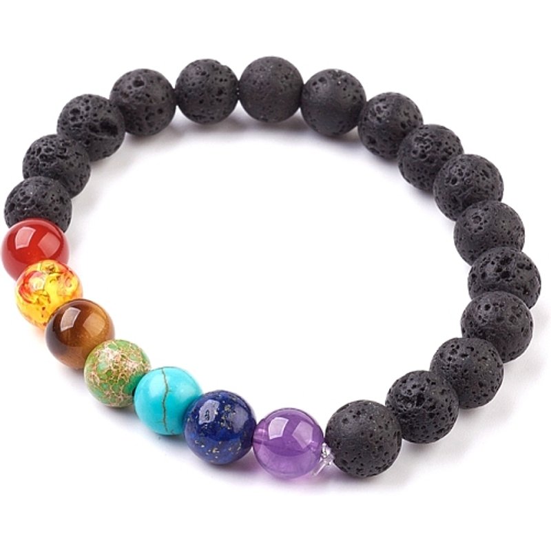 Bracelet Élastique en Pierre Naturelle et Synthétique - Style Chakras — Bracelet Femme
