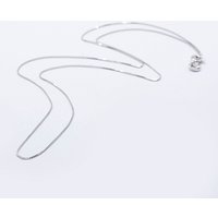 Collier en chaîne box en argent sterling 925 plaqué rhodium 16 pouces — Collier pendentif