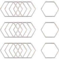 304 Stainless Steel Hexagon Linking Ring, Tarnish Resistant
