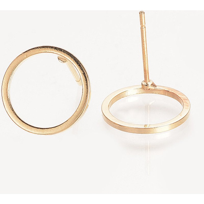 Trouvailles de Boucles d'Oreilles en Laiton, Sans Nickel, Plaqué Or 18K, 12mm — Accessoires pour bijoux