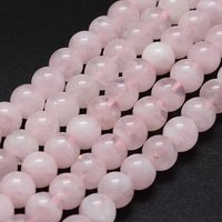 Natural Madagascar Rose Quartz Beads Strands, 8mm, 15 inch — Jewelry Beads