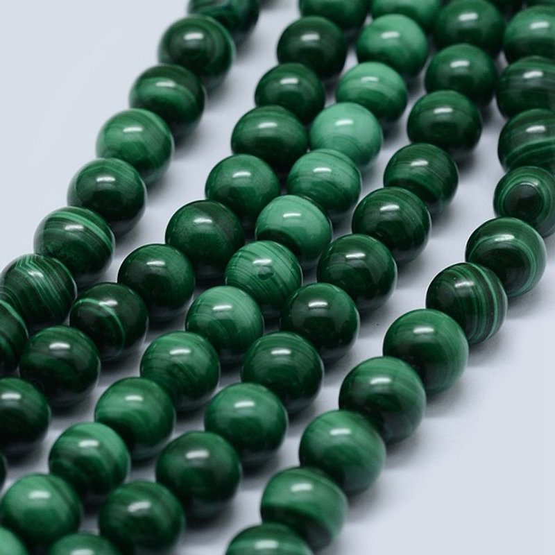 Brins de perles de malachite naturelle, grade A, rond, 6 mm, 63 pcs — Perles à bijoux