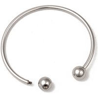 304 Stainless Steel European Style Cuff Bangles with Removable Beads