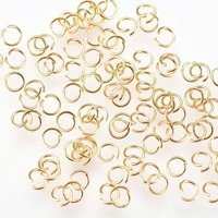 304 Stainless Steel Open Jump Rings, 18k Gold Plated, 3000pcs