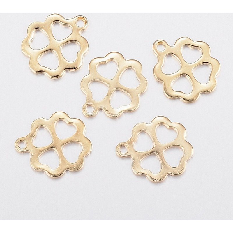 Breloques en Acier Inoxydable 304 en Forme de Trèfle Fini Doré — Breloques et pendentifs