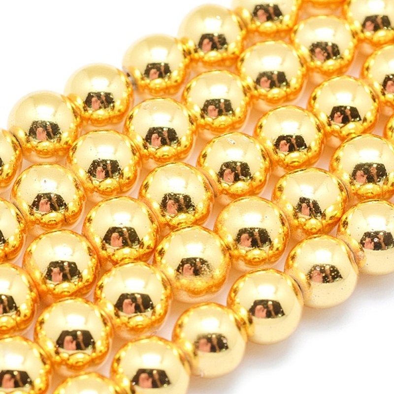 Electroplate Non-magnetic Synthetic Hematite Beads Strands, 10mm — Jewelry Beads