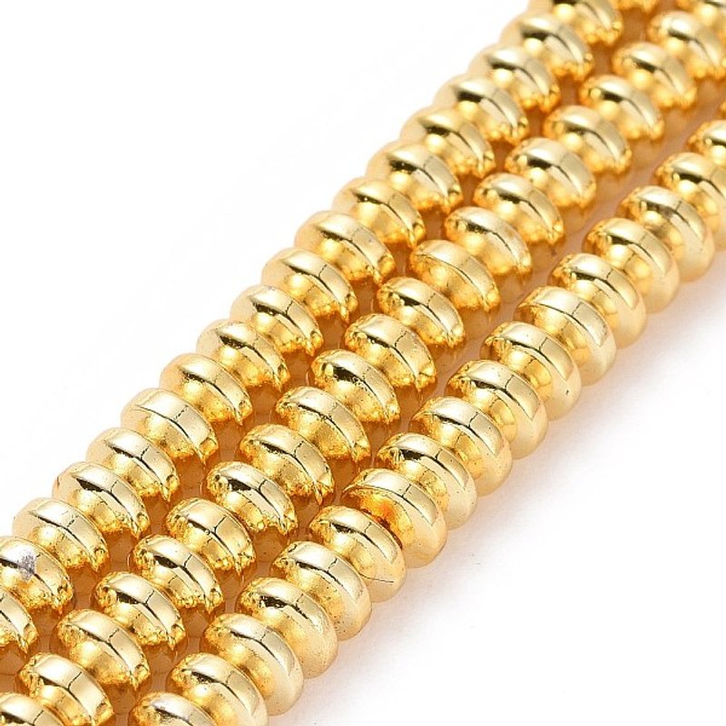 Brins de perles en hématite synthétique électroplaquée, Grade AA, 4x2mm — Perles à bijoux