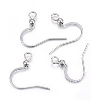 304 Stainless Steel French Earring Hooks with Horizontal Loop — Jewelry Findings