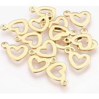 304 Stainless Steel Heart Open Charms for DIY Jewelry Making