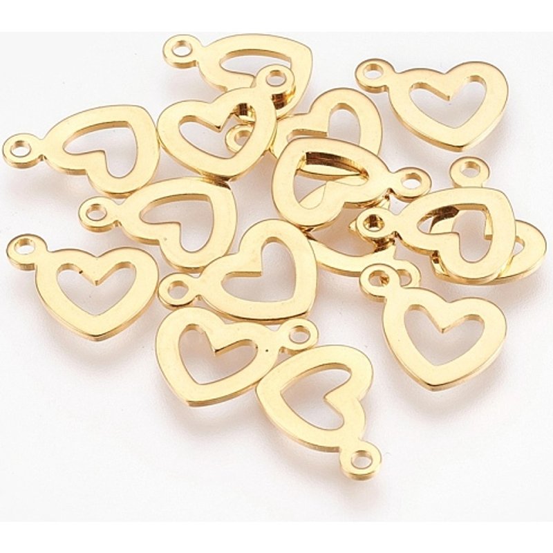 304 Stainless Steel Heart Open Charms for DIY Jewelry Making — Charms & Pendants