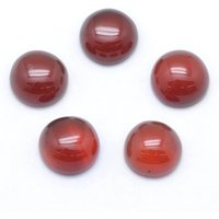 Cabochons de Carnelian Naturels, Ronds Plans, Teints, 8mm de Diamètre