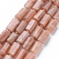 Natural Sunstone Beads Strands, Faceted Column, 8-11mm — Jewelry Beads