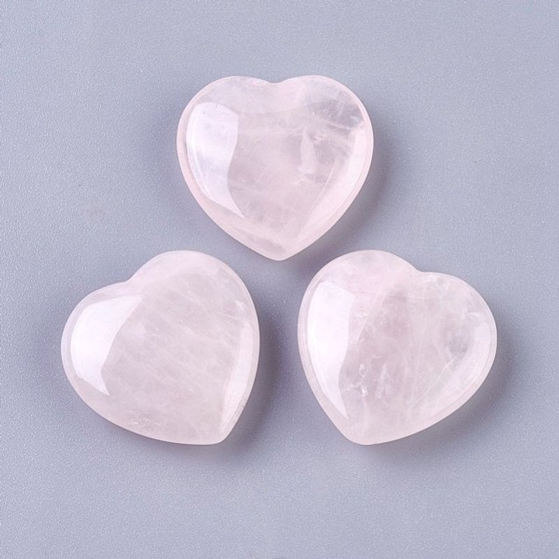 Cabochons en quartz rose naturel, cœur, 25mm — Pierres précieuses en vrac