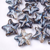 Perles en porcelaine faites main, perles en céramique étoile de mer — Perles à bijoux
